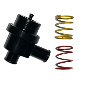 Pop-off piston valve aluminum for 1.8T and other turbo vehicles, black, 25mm connection